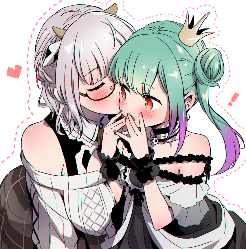 shirogane noel and uruha rushia (hololive) drawn by tsumumi_(kandume103)