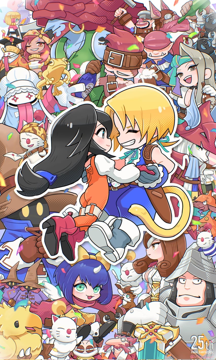 moogle, zidane tribal, garnet til alexandros xvii, black mage, vivi ornitier, and 21 more (final fantasy and 1 more) drawn by gomisuke_(deep-dive)