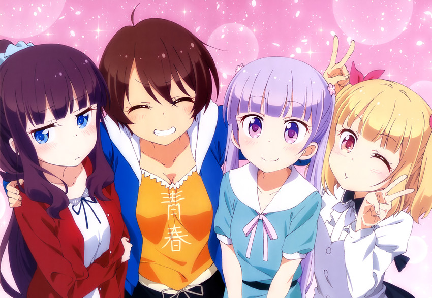 suzukaze aoba, takimoto hifumi, iijima yun, and shinoda hajime (new game! and 1 more) drawn by nakano_yuuki