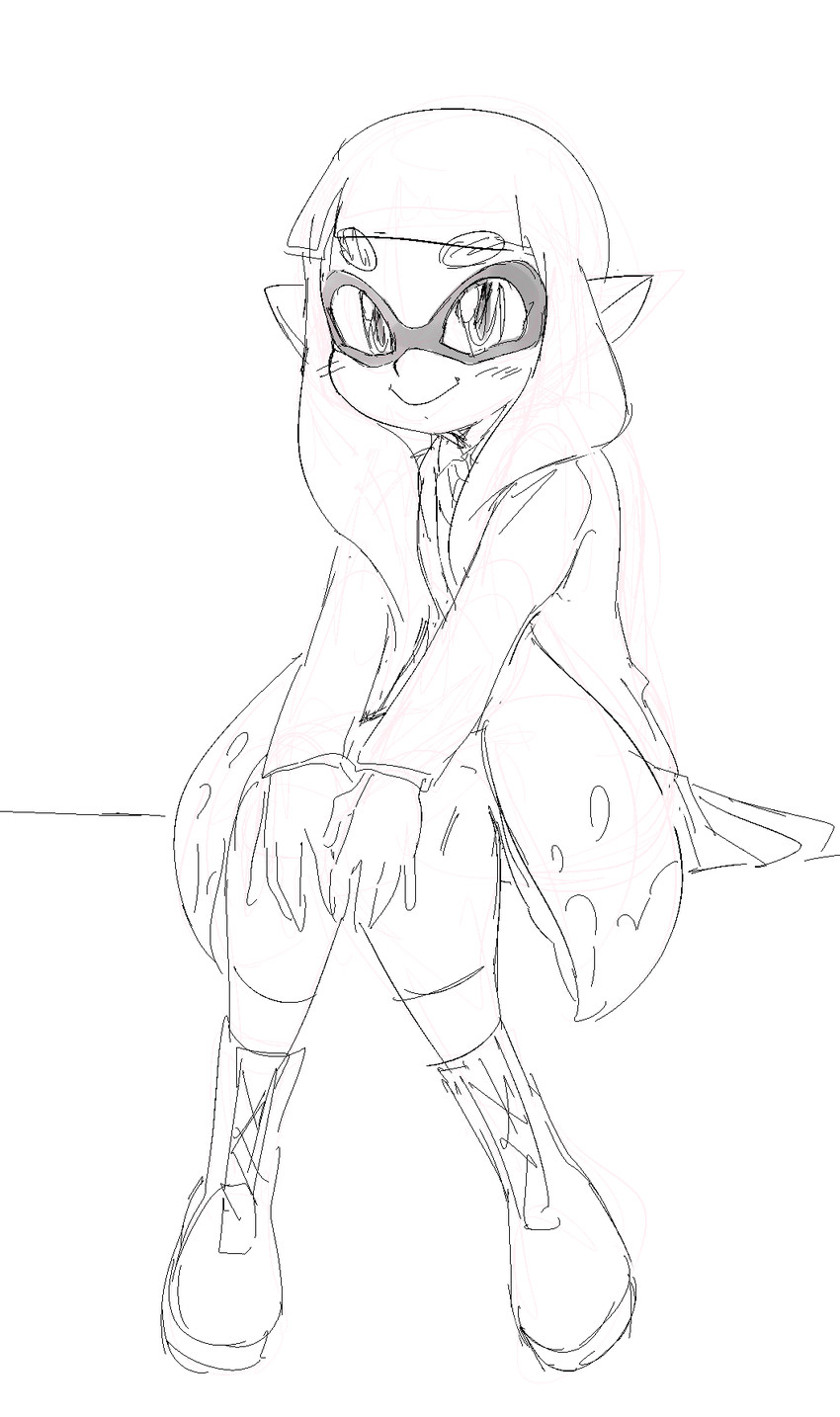 inkling player character and inkling girl (splatoon and 1 more) drawn by yellow_kirby