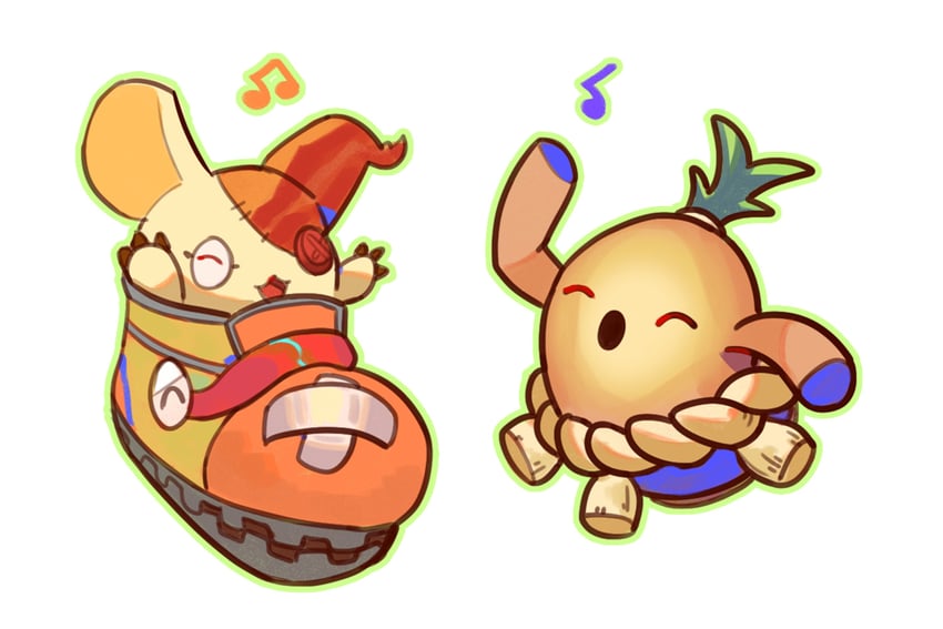 shoemon and hanimon (digimon and 2 more) drawn by 765_nanami