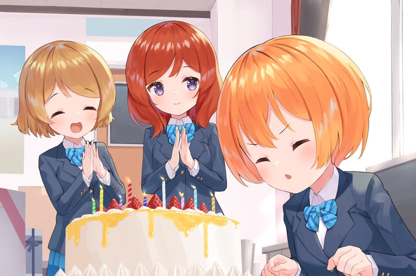 nishikino maki, hoshizora rin, and koizumi hanayo (love live! and 1 more) drawn by eichisu