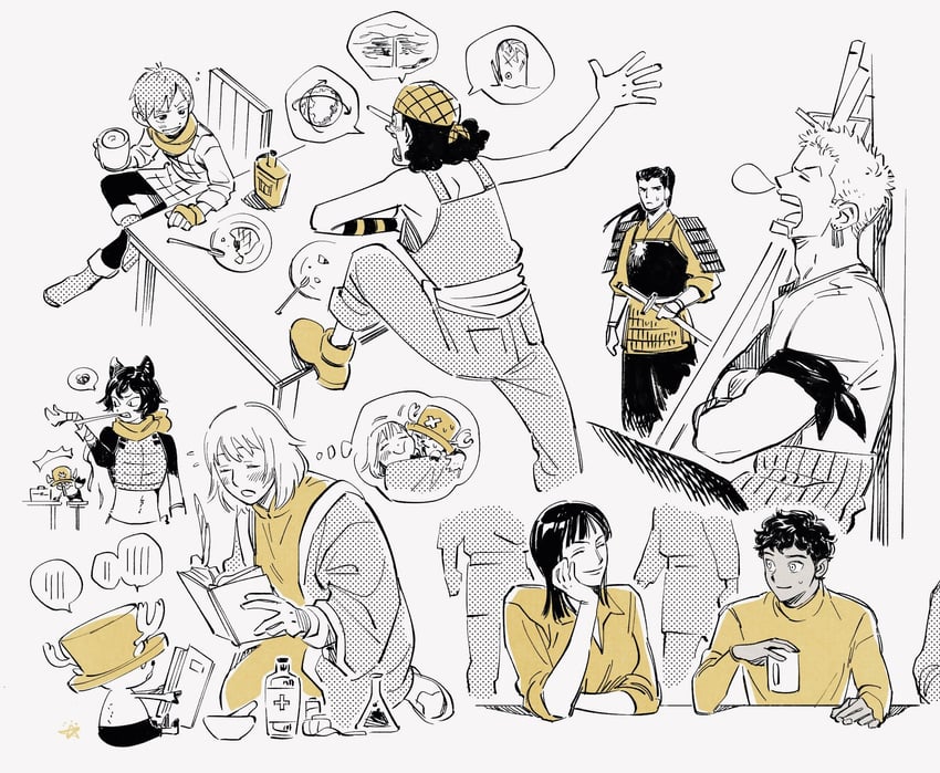 nico robin, roronoa zoro, falin touden, tony tony chopper, kabru, and 4 more (one piece and 1 more) drawn by dam_(okdam3)