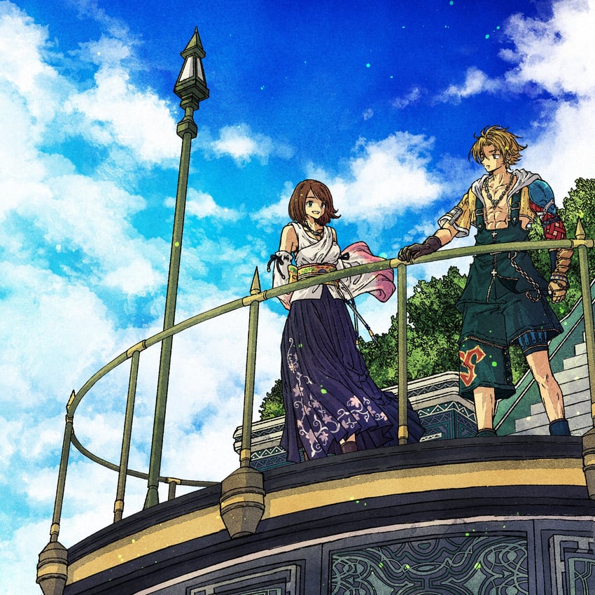 yuna and tidus (final fantasy and 1 more) drawn by toriga
