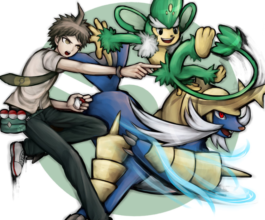 hinata hajime, samurott, and simisage (pokemon and 3 more) drawn by tezurumozuru