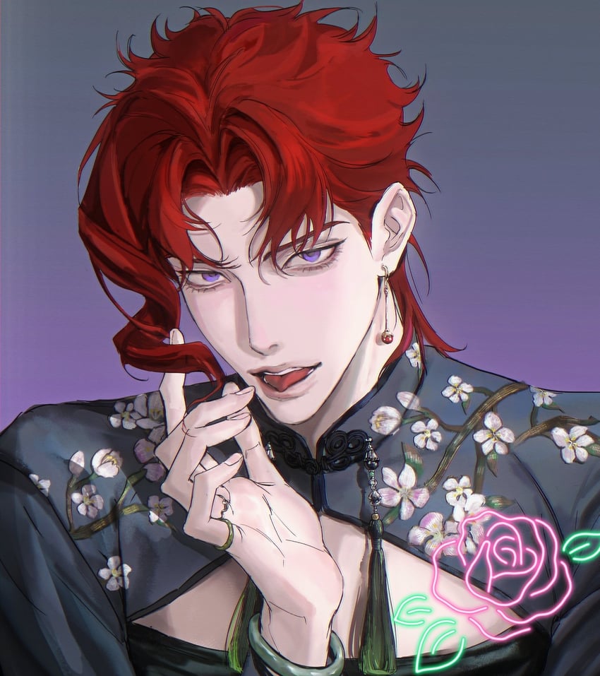 kakyoin noriaki (jojo no kimyou na bouken and 1 more) drawn by guguguguguge