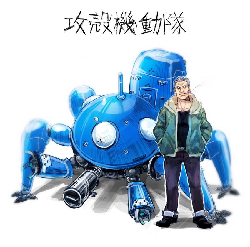 tachikoma and batou (ghost in the shell and 1 more) drawn by mayuki_(ubiquitous)