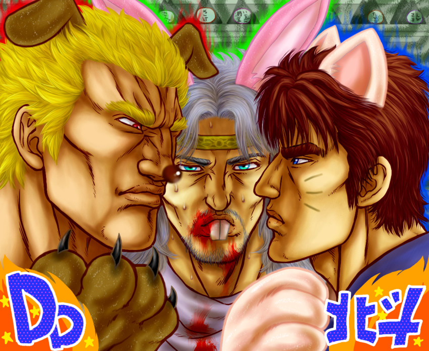 kenshiro, raoh, and toki (hokuto no ken and 1 more) drawn by wakaichi