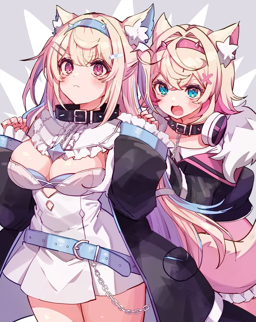 fuwawa abyssgard and mococo abyssgard (hololive and 1 more) drawn by nanado_shion