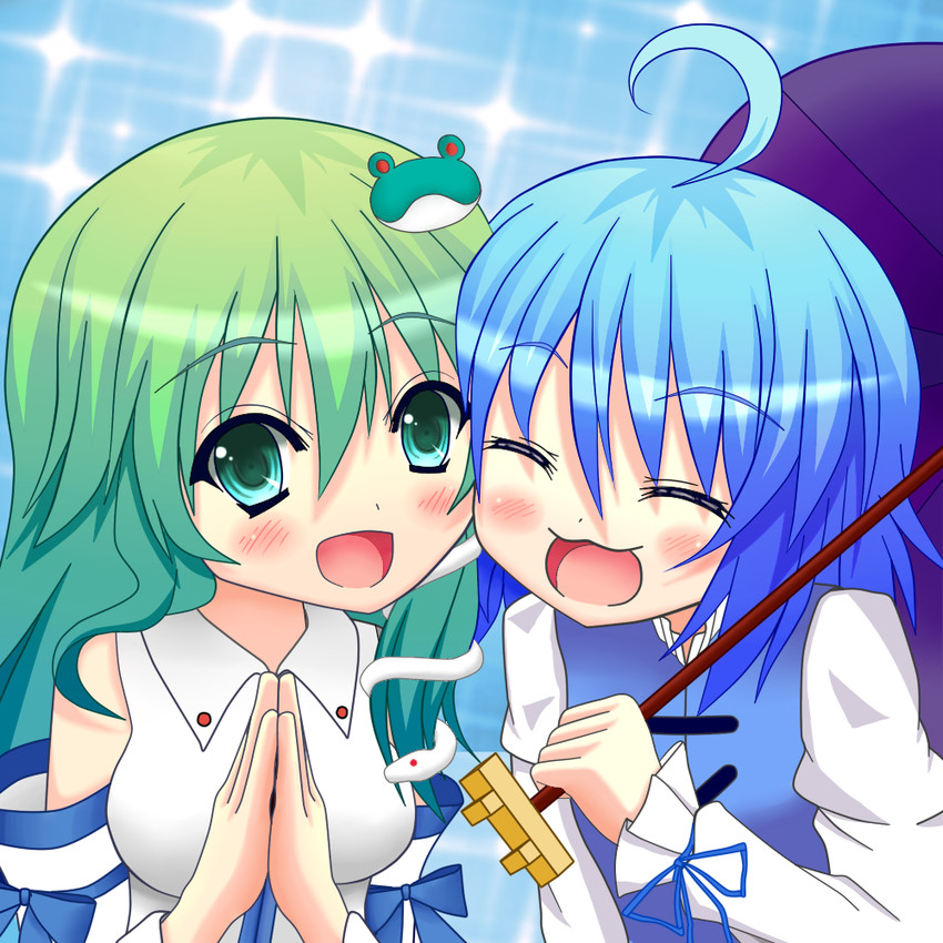 kochiya sanae and tatara kogasa (touhou) drawn by aa_tyan