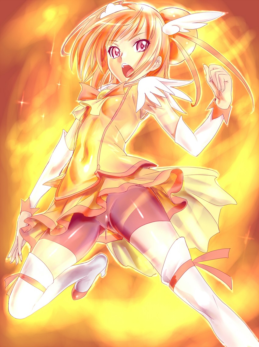 hino akane and cure sunny (precure and 1 more) drawn by dodai_shouji