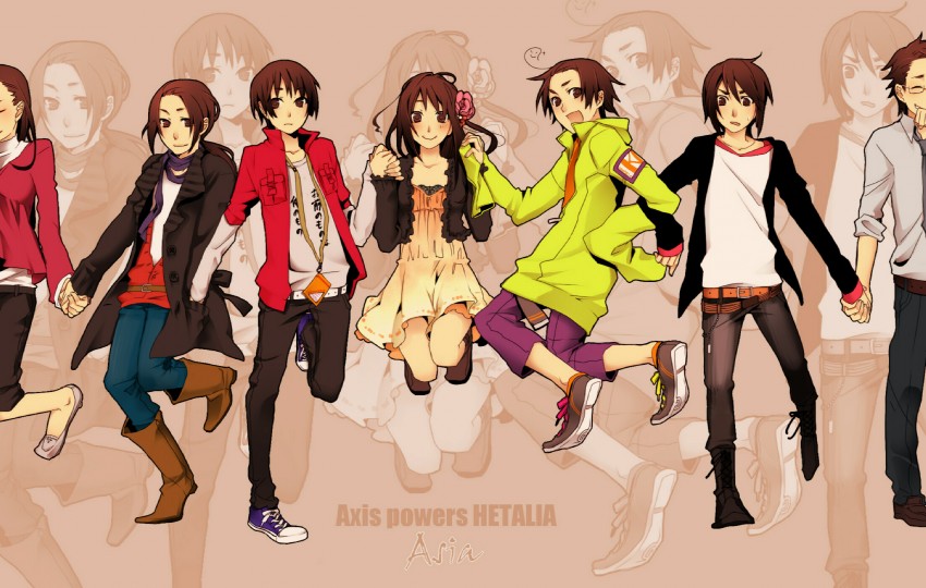 japan, china, taiwan, hong kong, korea, and 2 more (axis powers hetalia) drawn by kon_(pixiv345652)