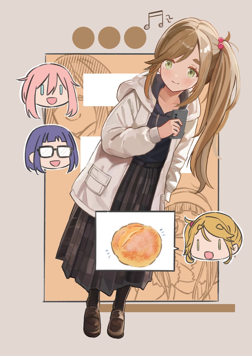 kagamihara nadeshiko, inuyama aoi, and oogaki chiaki (yurucamp) drawn by guanhuvu