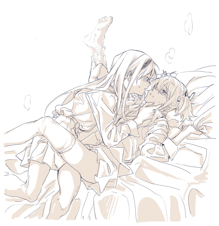 akemi homura and kaname madoka (mahou shoujo madoka magica) drawn by koyomania
