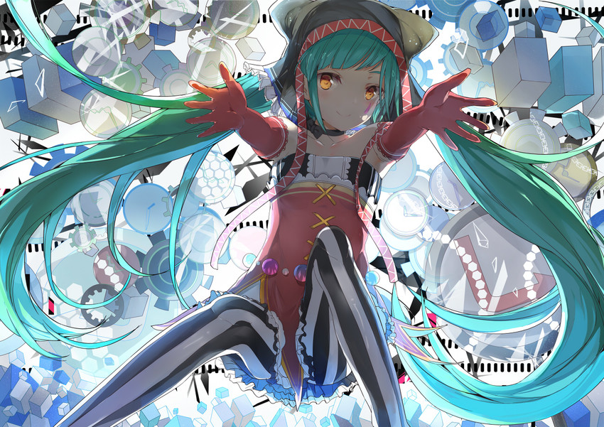 hatsune miku (vocaloid and 3 more) drawn by mitu_yang