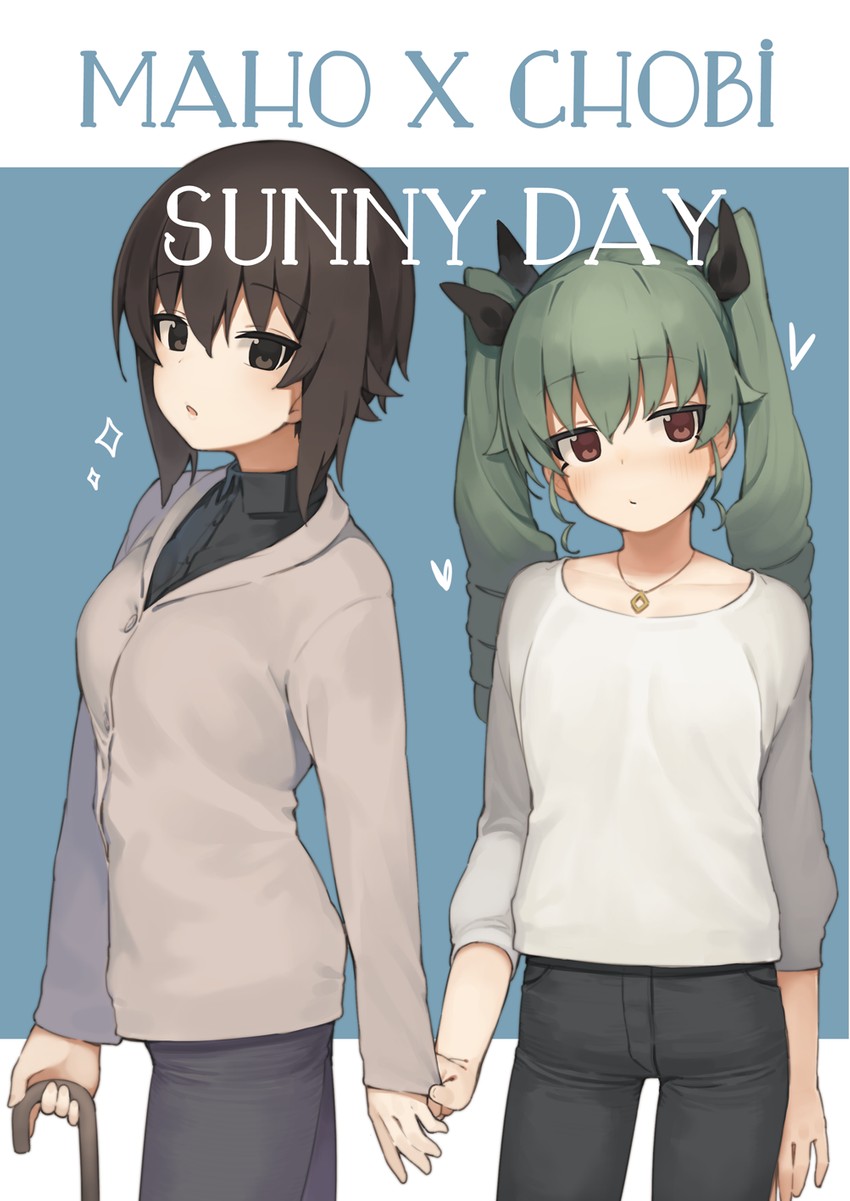 nishizumi maho and anchovy (girls und panzer) drawn by seramikku