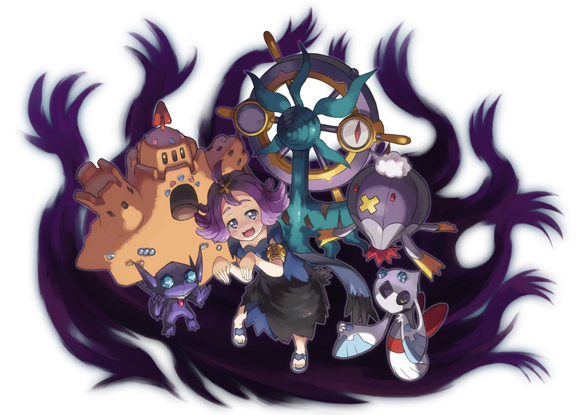 acerola, froslass, sableye, drifblim, dhelmise, and 1 more (pokemon and 1 more) drawn by yuuta_(tokoton_hirune_hiyori)