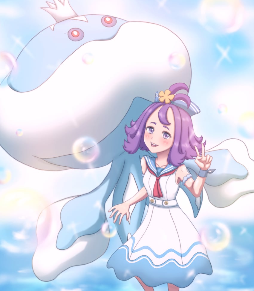 acerola and jellicent (pokemon and 1 more) drawn by forest_(simise)