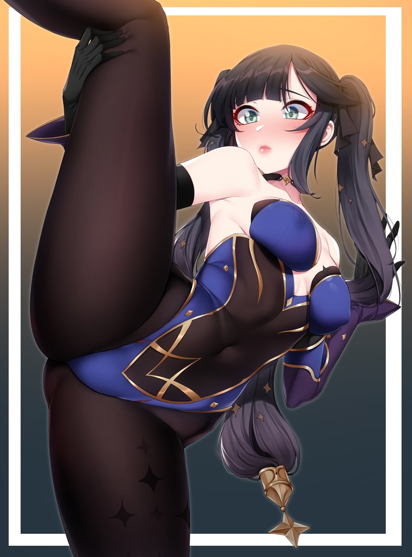 mona (genshin impact) drawn by akchu