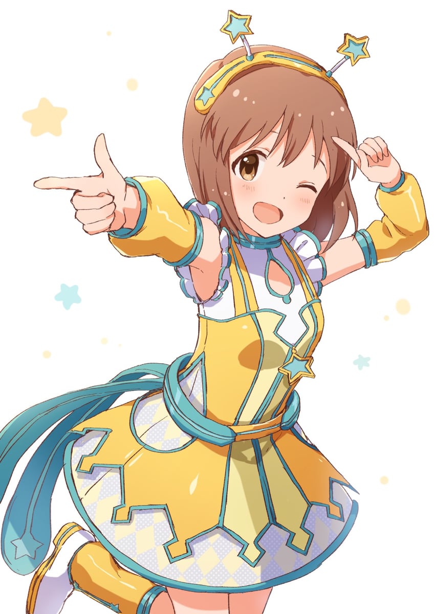hagiwara yukiho (idolmaster and 2 more) drawn by buchi_(y0u0ri_)
