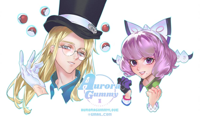 klara and avery (pokemon and 1 more) drawn by auroragummy