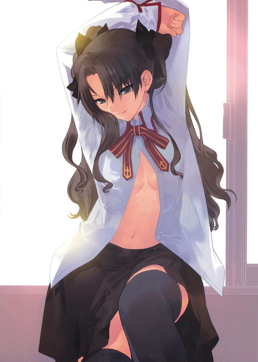 tohsaka rin (fate and 1 more) drawn by okazaki_takeshi