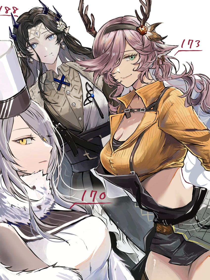 coldshot, santalla, and valarqvin (arknights) drawn by jiru_(6pp_ab)