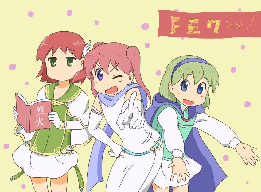 nino, serra, and priscilla (fire emblem and 2 more) drawn by chikuro_(cicrom)