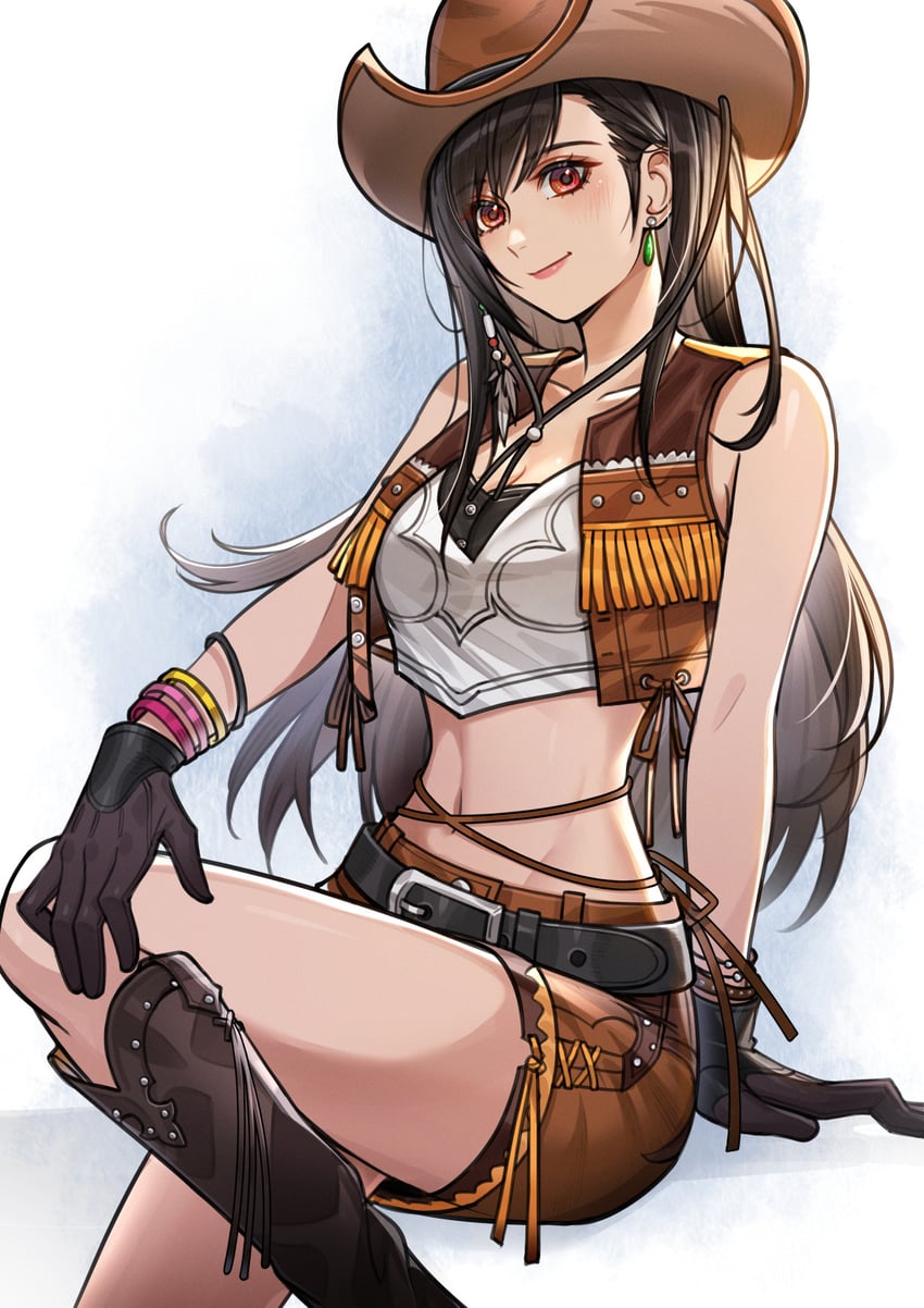 tifa lockhart (final fantasy and 5 more) drawn by lukrevadraws