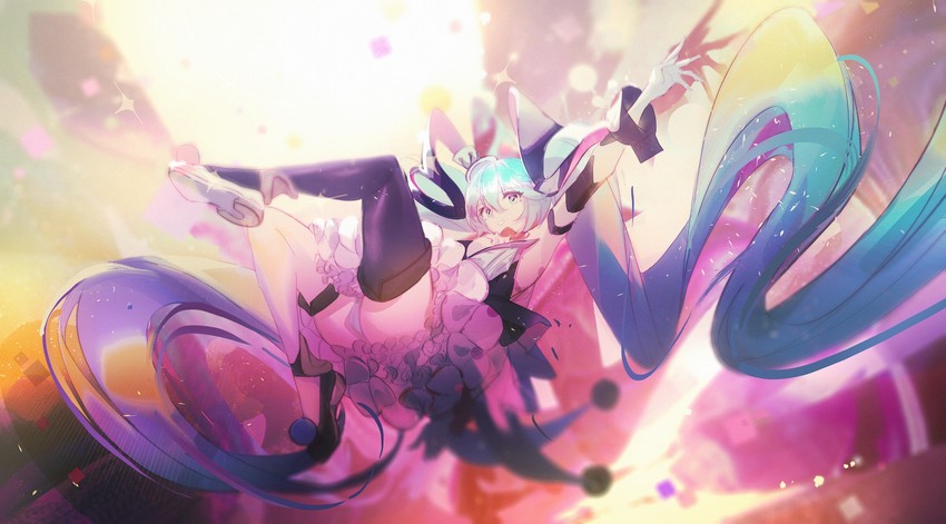 hatsune miku and magical mirai miku (vocaloid and 1 more) drawn by ying_yi