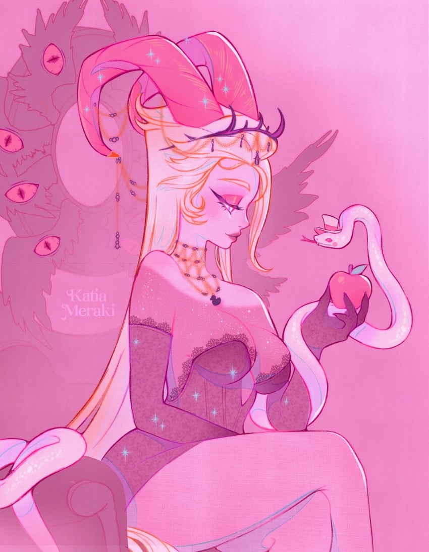 lucifer morningstar and lilith (hazbin hotel) drawn by katiameraki