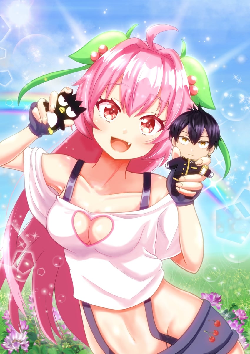 badtz-maru and shukusei batsumaru (indie virtual youtuber and 1 more) drawn by asukamama89