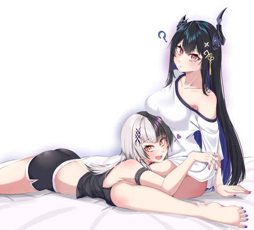 shiori novella and nerissa ravencroft (hololive and 1 more) drawn by mmneko