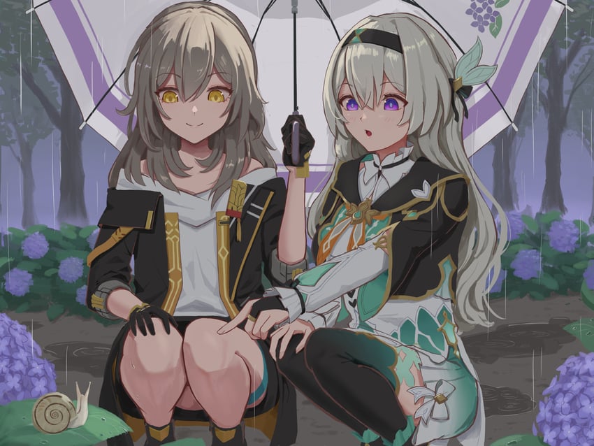 trailblazer, firefly, and stelle (honkai and 1 more) drawn by toki78288809