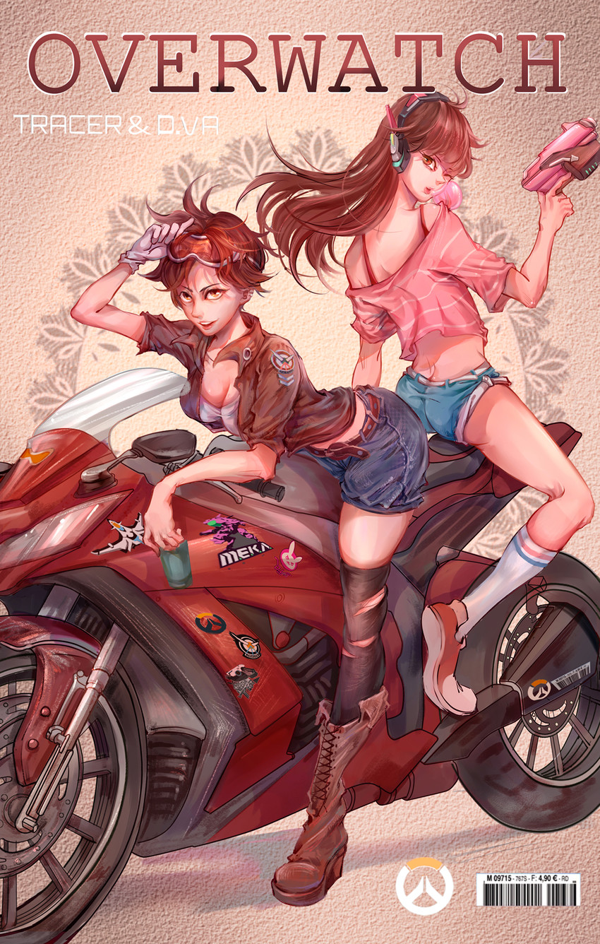d.va and tracer (overwatch and 1 more) drawn by xilin