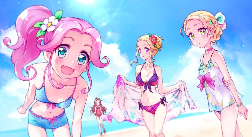 madoka aguri, hanami kotoha, kujou hikari, and fuurin asumi (precure and 5 more) drawn by kyoutsuugengo