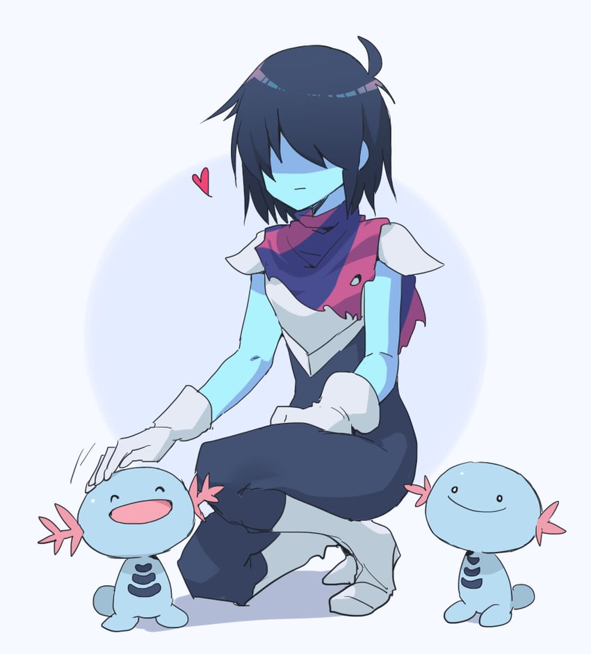wooper and kris (pokemon and 1 more) drawn by komugiko_(bitte_komu)