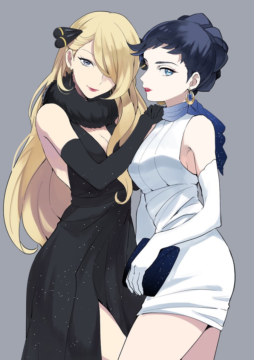 cynthia and diantha (pokemon and 2 more) drawn by yukin_(es)