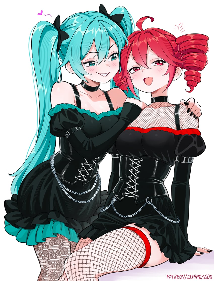 hatsune miku and kasane teto (vocaloid and 1 more) drawn by elpipe_3000