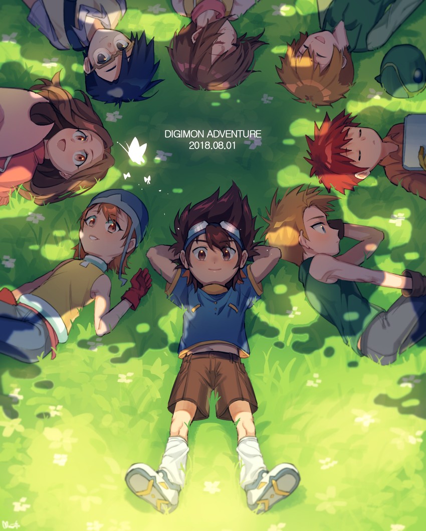 yagami hikari, yagami taichi, tachikawa mimi, takenouchi sora, takaishi takeru, and 3 more (digimon and 1 more) drawn by maro_(lij512)