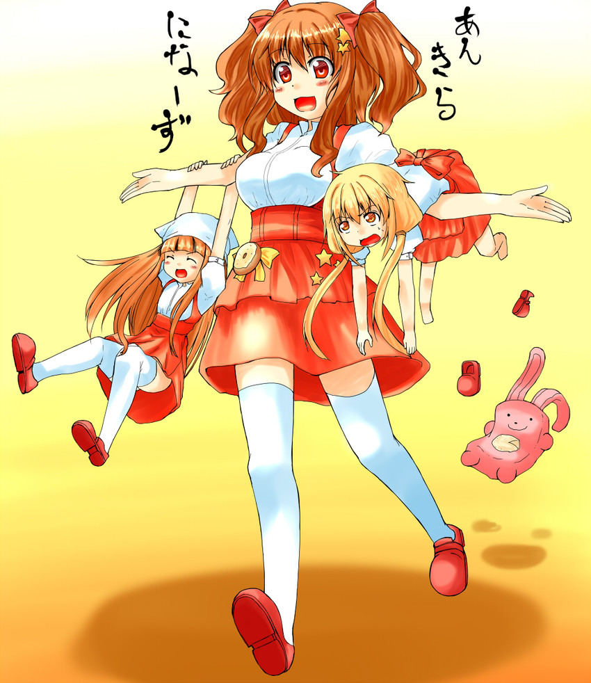 futaba anzu, moroboshi kirari, and ichihara nina (idolmaster and 1 more) drawn by mamoi