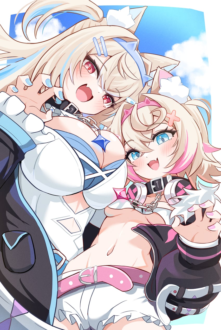 fuwawa abyssgard and mococo abyssgard (hololive and 1 more) drawn by kokonahizuru