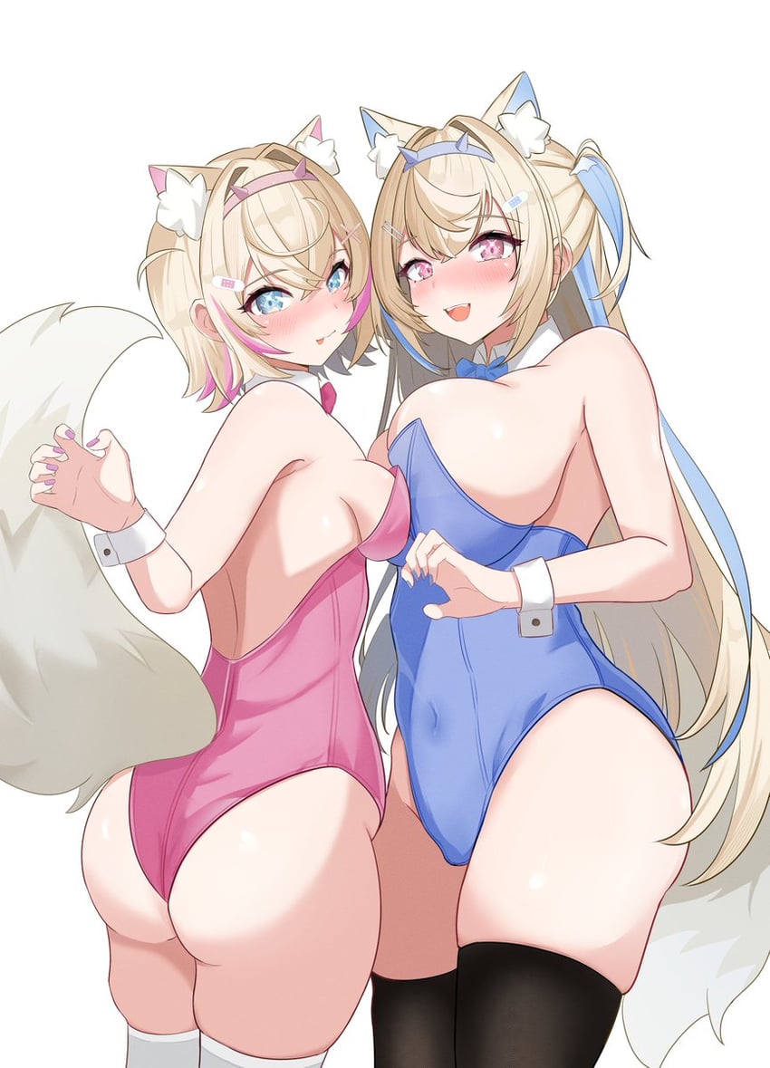 fuwawa abyssgard and mococo abyssgard (hololive and 1 more) drawn by sasaki_ikuya