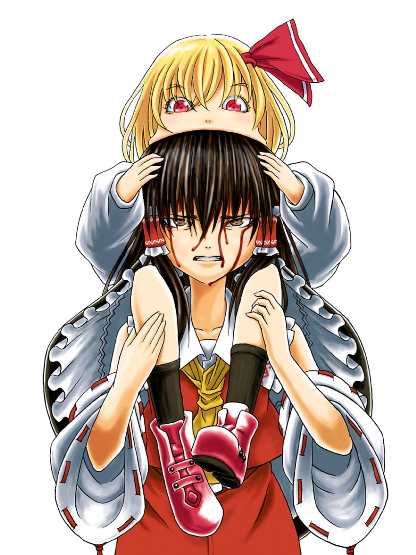hakurei reimu and rumia (touhou) drawn by deku-no-bou
