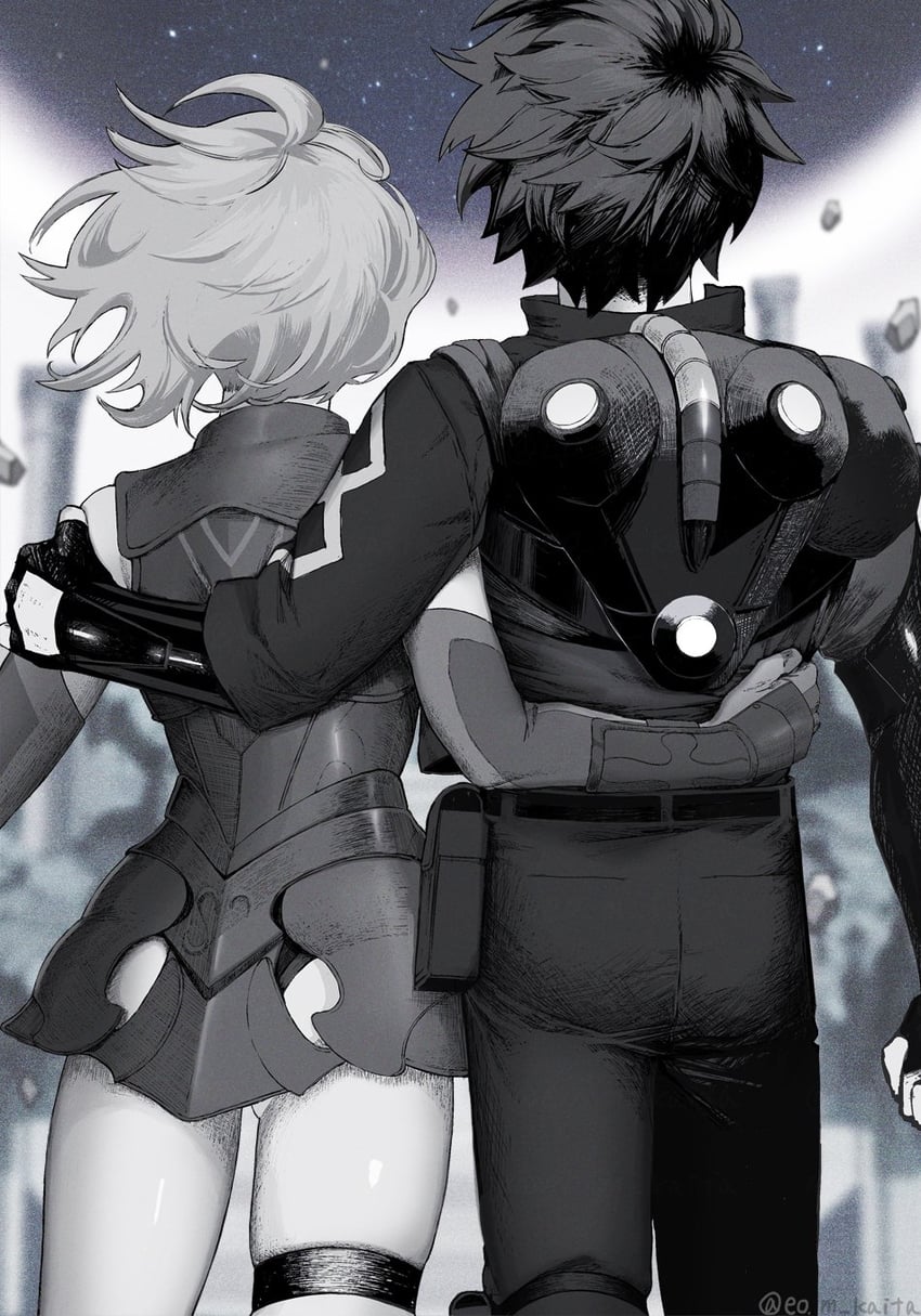 mash kyrielight and fujimaru ritsuka (fate and 1 more) drawn by kaita_(mokamilkcup)