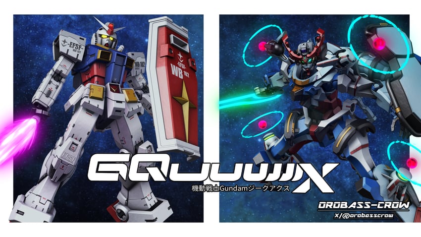 rx-78-2 gundam and gquuuuuux (gundam and 2 more) drawn by inviter_oro