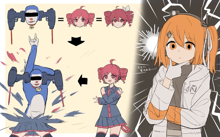 kasane teto, adachi rei, and doraemon (utau and 5 more) drawn by sub_chasaji