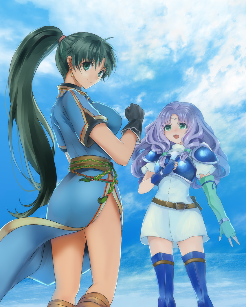 lyn and florina (fire emblem and 1 more) drawn by shiro_hougyoku