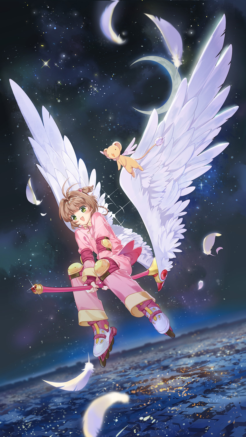 kinomoto sakura and kero (cardcaptor sakura) drawn by buming