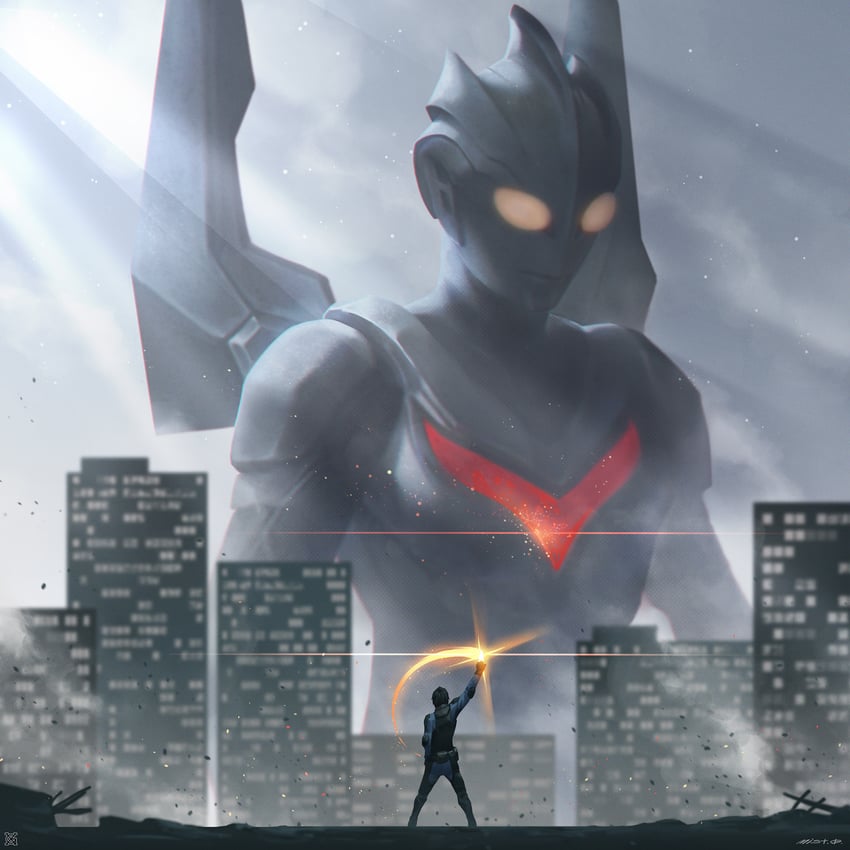 ultraman noa and komon kazuki (ultra series and 1 more) drawn by xiaoguimist